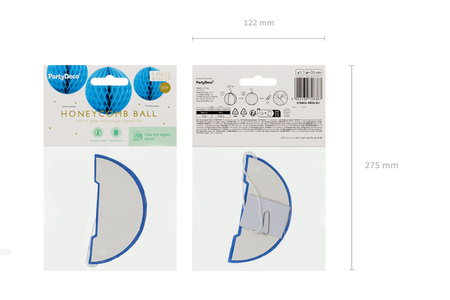 Kula bibułowa, niebieski, 20cm