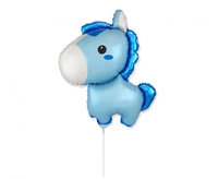 Balon foliowy 14" - Konik (niebieski)
