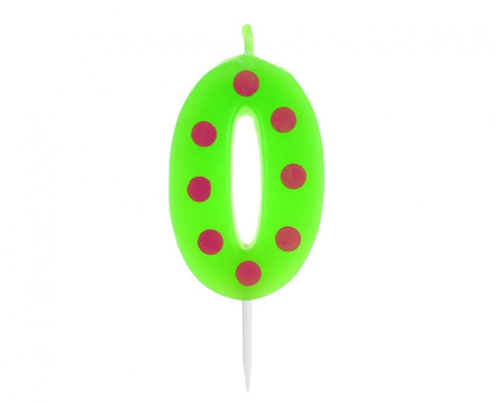 Świeczka cyferka piker Grochy - 0, 6 cm