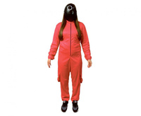 Strój Gra w Kolory, Czerwony - Kółko (kombinezon z kapturem, pasek, maska), rozm. 38