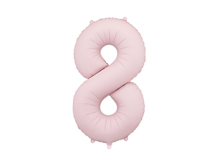 Balon foliowy Cyfra '8', 86cm, jasny różowy