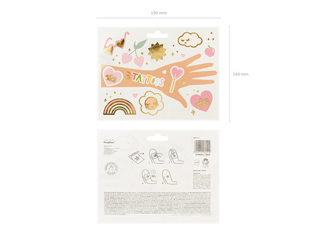 Tatuaże zmywalne Stokrotki, mix (1 op. / 14 szt.)