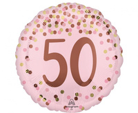 Balon foliowy 18" Pretty pink 50th birthday