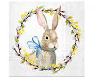 Serwetki wzorzyste Rabbit with Catkins 33x33 cm / 20 szt.