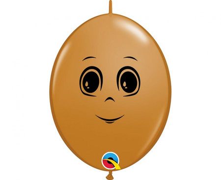 Balon 6" z nadr. twarz męska, pastel j. brąowy / 50 szt.