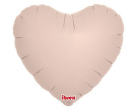 Balon foliowy, serce 14", Shell Pink, 5 szt.