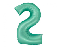 Balon foliowy Smart, Cyfra 2, miętowa matowa, 76 cm