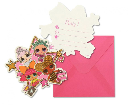 Zaproszenia LOL Glitterati, 6 szt.