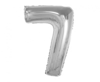 Balon foliowy Smart, cyfra 7, srebrna, 92 cm