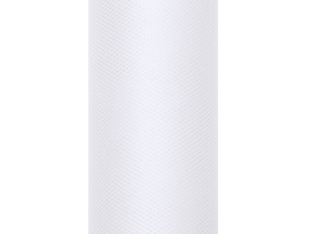 Tiul gładki, biały, 0,3 x 9m (1 szt. / 9 mb.)