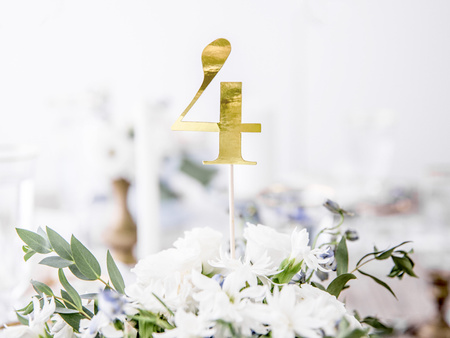 Numery na stół, złoty, 25,5-26,5cm (1 op. / 11 szt.)