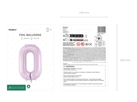 Balon foliowy Cyfra ''0'', 72cm, fiolet
