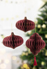 Bombka papierowa honeycomb Latarnia, bordo, 13,2x15cm