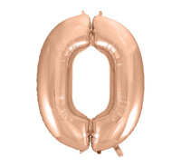 Balon foliowy "Cyfra 0", różowo-złota, 92 cm