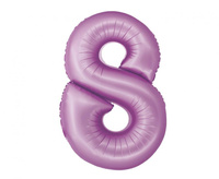 Balon foliowy Smart, Cyfra 8, lawendowa matowa, 76 cm
