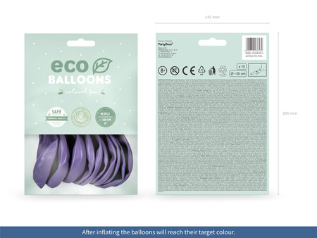 Balony Eco 30cm metalizowane, lawenda (1 op. / 10 szt.)