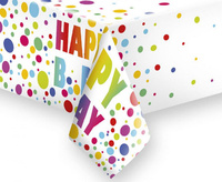 Obrus papierowy Happy B'Day Dots, 120 x 180 cm, 1 szt.