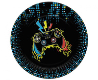 Talerzyki papierowe Play Joystick Pad, 18 cm,  8 szt.