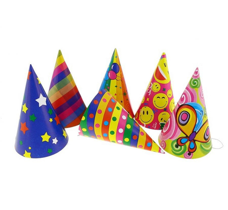 Czapeczka PARTY papierowa , mix wzorów/ 144 szt.