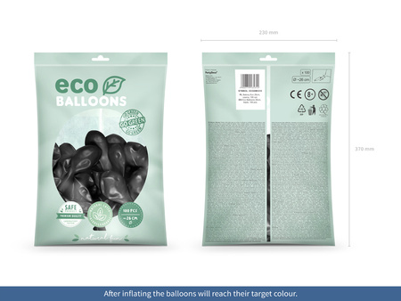 Balony Eco 26cm metalizowane, czarny (1 op. / 100 szt.)