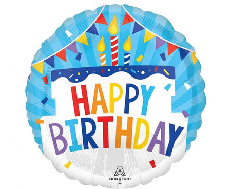 Balon foliowy 18" - Happy Birthday Tiered Cake