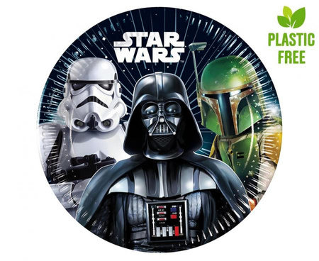 Talerzyki papierowe Star Wars Galaxy, next generation 20cm, 8 szt. (plastic-free), (papier FSC)