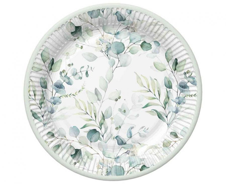 Talerzyki papierowe Eucalyptus Twigs, 23 cm,  8 szt.