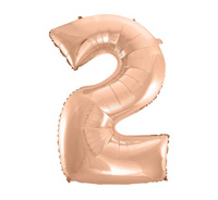 Balon foliowy "Cyfra 2", różowo-złota, 92 cm