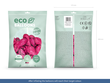 Balony Eco 30cm pastelowe, fuksja (1 op. / 100 szt.)