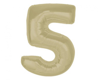 Balon foliowy Smart, cyfra 5, matowa latte, 92 cm KK