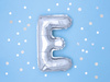 Balon foliowy Litera ''E'', 35cm, srebrny