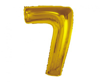 Balon foliowy Smart, cyfra 7, złota, 92 cm