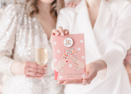 Kartka z pinem Bride Team, 10.5x15 cm