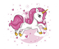 Serwetki pap. Pink Heart Unicorn, 33x33 cm, 20 szt.