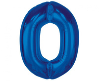 Balon foliowy Smart, cyfra 0, niebieska, 92 cm