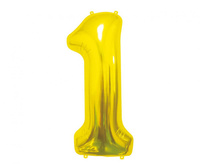Balon foliowy Cyfra 1, złota, 85 cm
