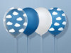 Balony 30cm, Chmurki, Pastel Corn. Blue (1 op. / 6 szt.)