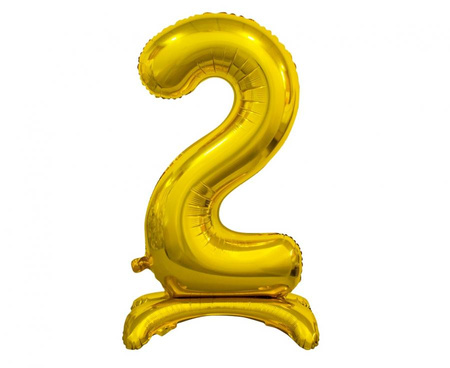 Balon foliowy Cyfra stojąca 2, złota, 74 cm