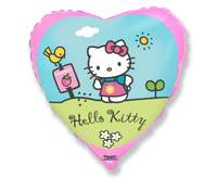 Balon foliowy 18" - "Hello Kitty w ogródku"