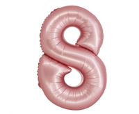 Balon foliowy Smart, Cyfra 8, j. różowa matowa, 76 cm