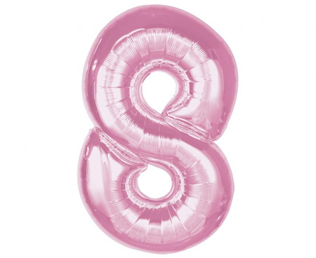 Balon foliowy Smart, cyfra 8, j. różowa, 92 cm
