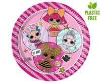 Talerzyki pap. LOL Glitterati, next generation, 23 cm, 8 szt. (plastic-free) (papier FSC)