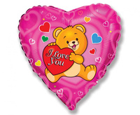 Balon foliowy 18" - "Miś: I love you"