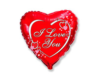 Balon foliowy 9" - "I Love You" serca