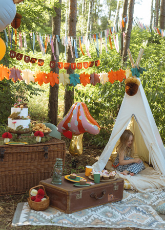 Girlanda bibułowa Liście, mix, 3m