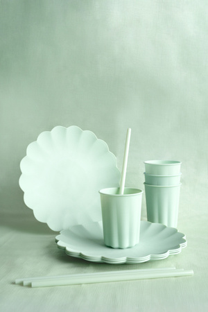 Słomki plastikowe, 23 cm, szałwiowy (1 op. / 12 szt.)