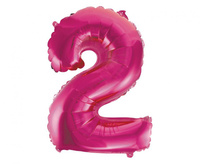 Balon foliowy "Cyfra 2", różowa, 35 cm