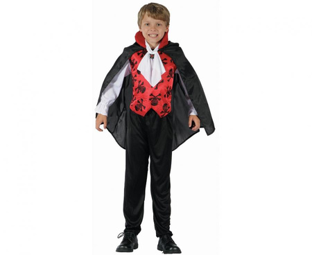 Zestaw dla dzieci Elegancki Wampir (bluzka z kamizelką, peleryna, żabot), rozm. 120/130 cm