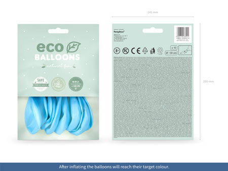 Balony Eco 30cm pastelowe, błękit (1 op. / 10 szt.)