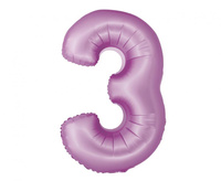 Balon foliowy Smart, Cyfra 3, lawendowa matowa, 76 cm